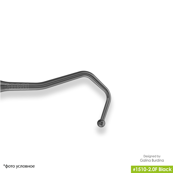 Картинка Штопфер-гладилка дистальная с дополнительными изгибами штопфер-шарик O2.0mm эргономичная ручка O10mm покрытие Black 3 из 5 